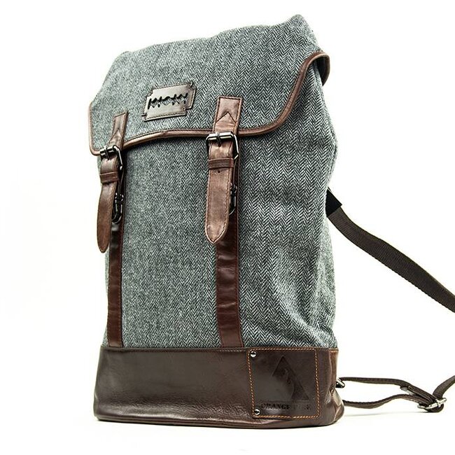 Charlie - Tweed Backpack Grey/Brown