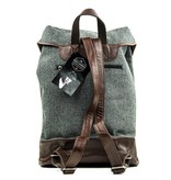 Charlie - Mochila de tweed gris/marrón