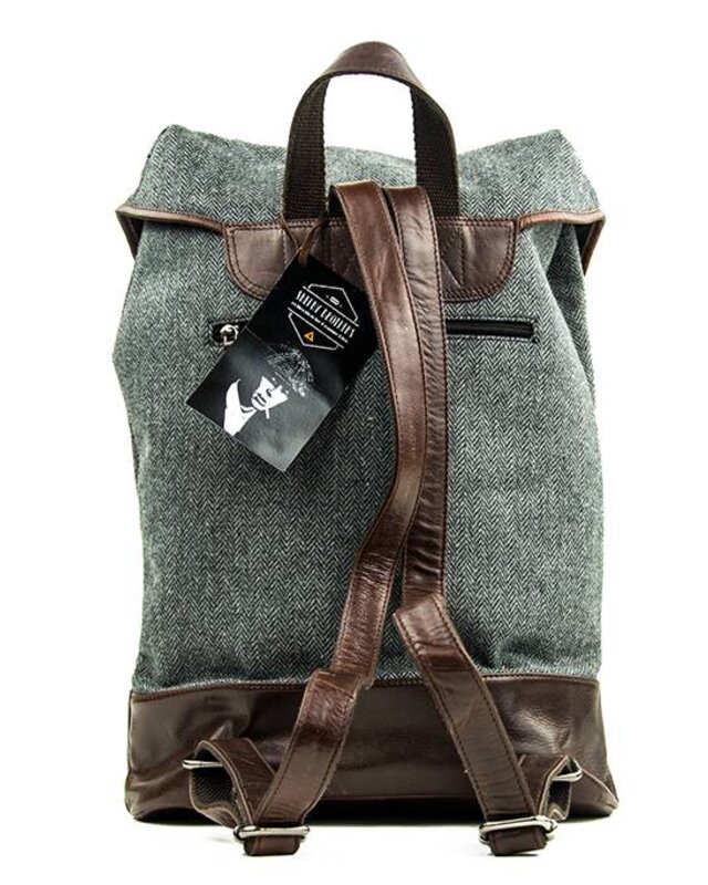 Charlie - Tweed Backpack Grey/Brown