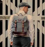 Charlie - Tweed Rucksack Grau/Braun