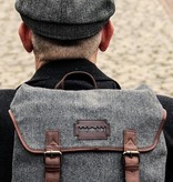 Charlie - Sac à Dos Tweed Gris/Marron