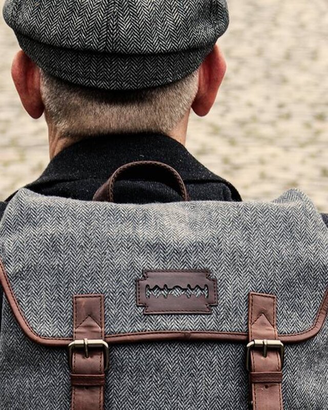 Charlie - Tweed Rugzak Grijs/Bruin