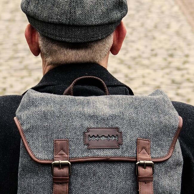 Charlie - Tweed Backpack Grey/Brown