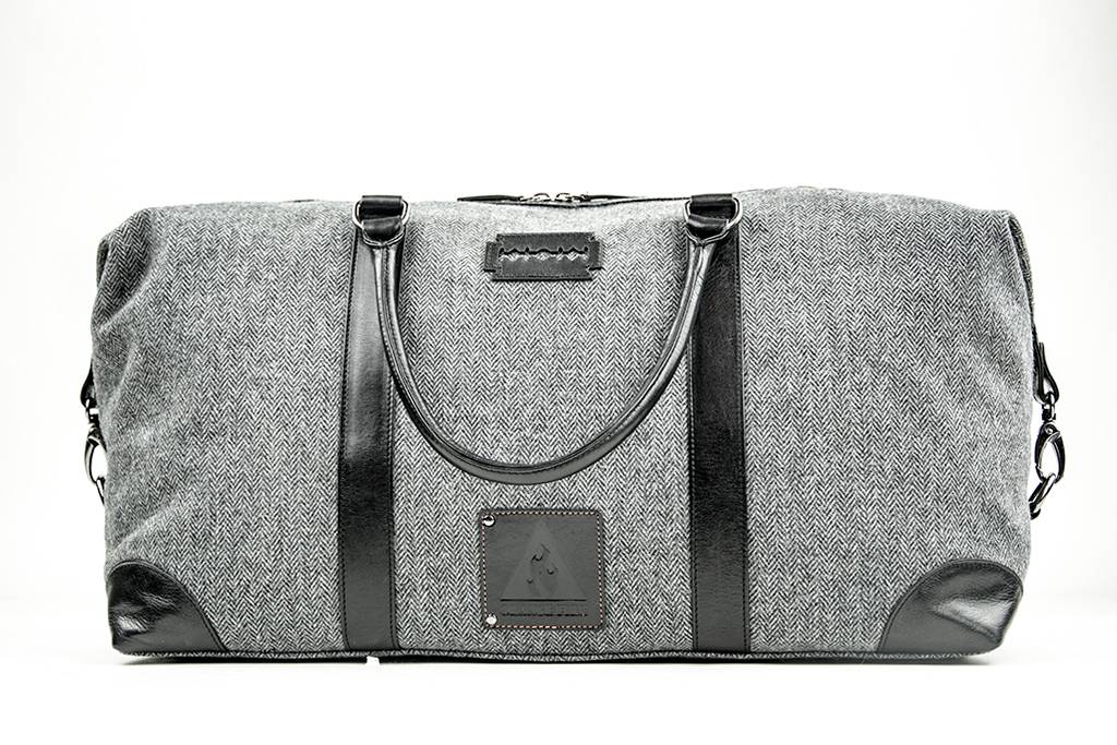 Small Heath - Tweed weekender bag gray