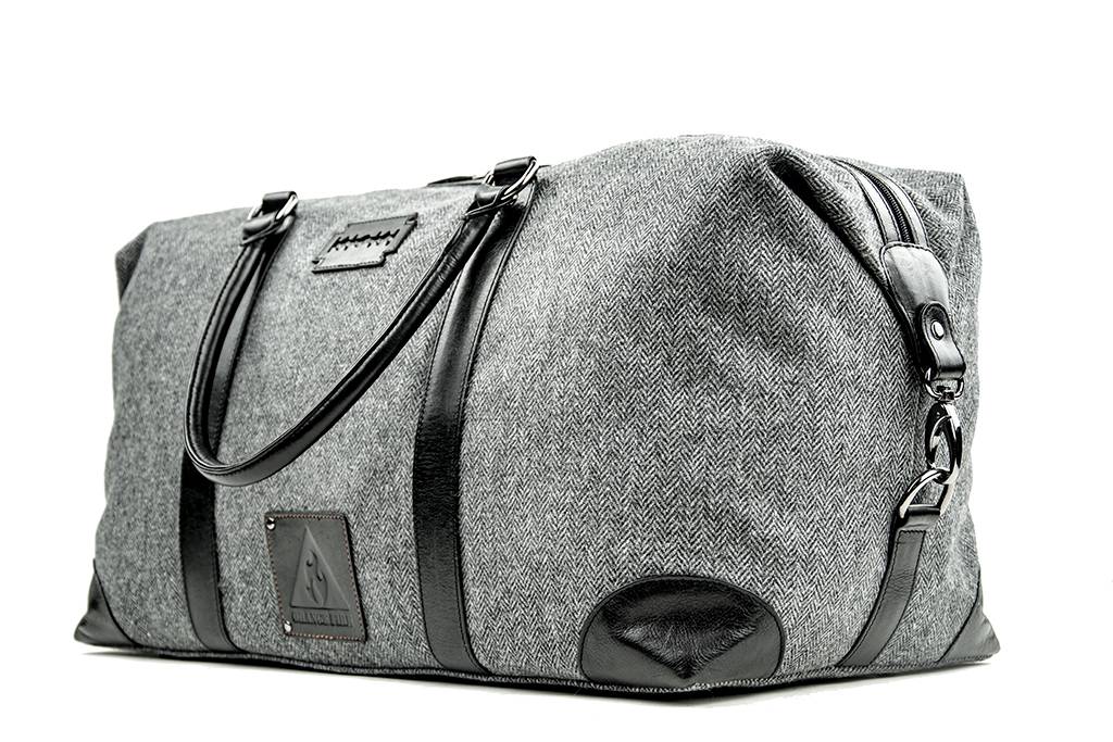 Grey weekender bag sale