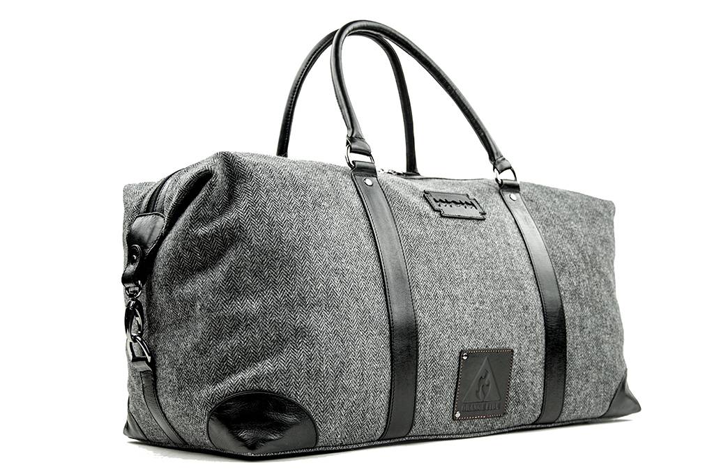 Small Heath - Tweed weekender tas grijs