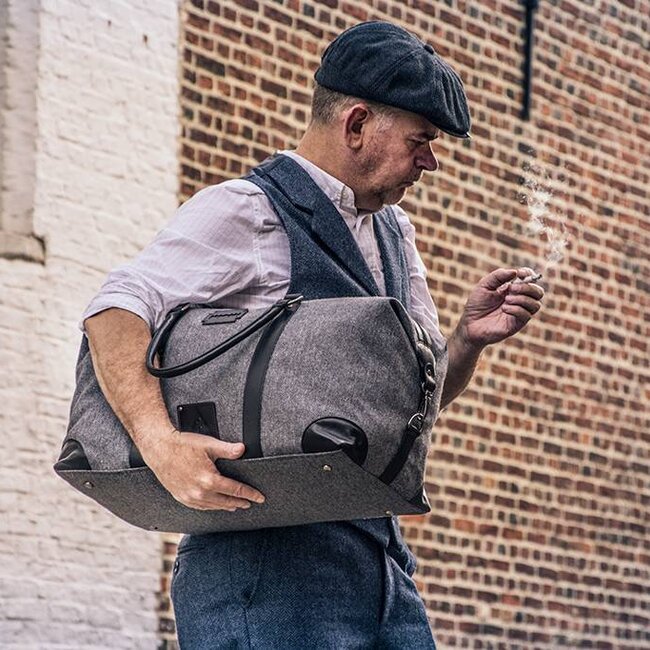 Small Heath - Tweed weekender tas grijs