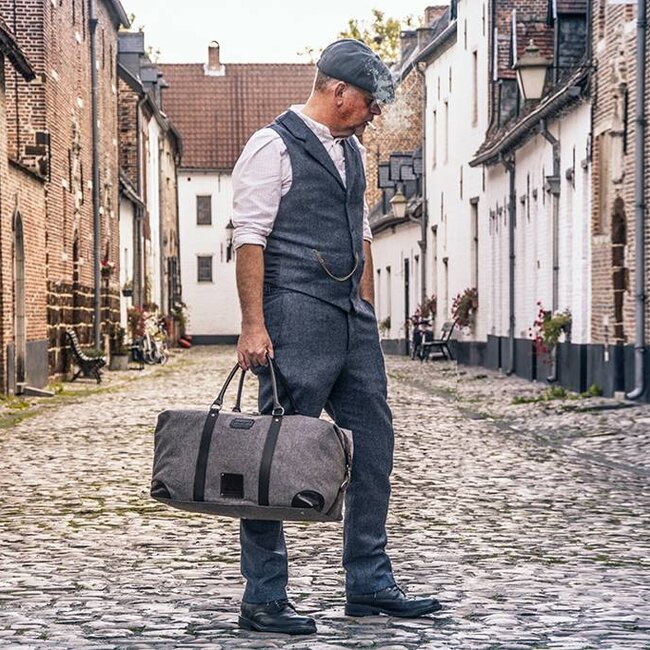 Small Heath - Tweed weekender tas grijs