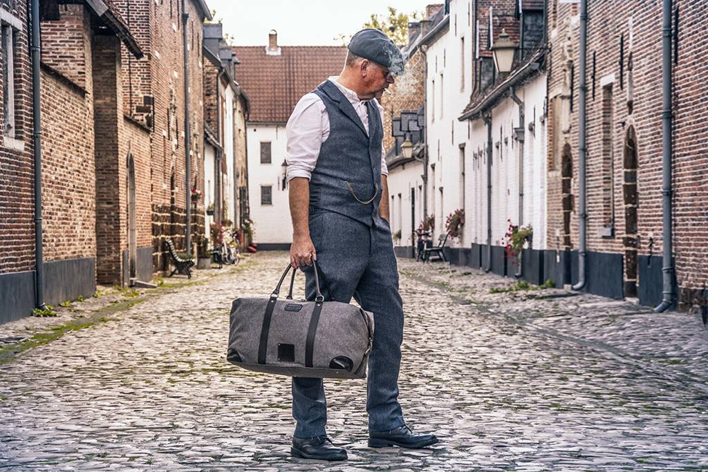 Small Heath - Tweed weekender tas grijs