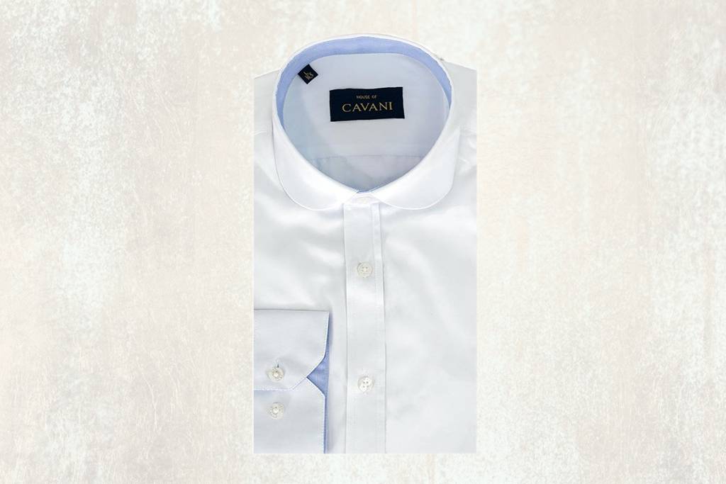 White shirt round collar