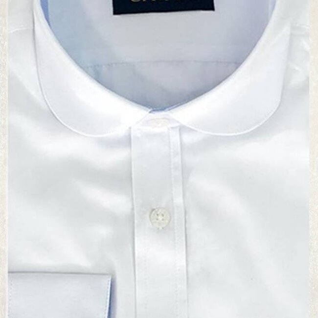 White shirt round collar