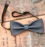 Leather bow tie Arthur grey