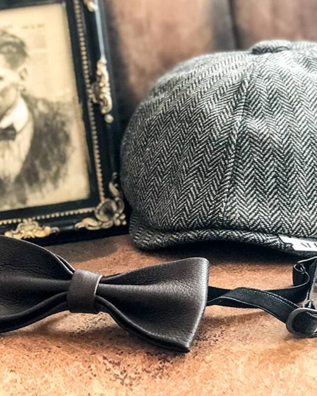 Nœud papillon en cuir Arthur marron foncé