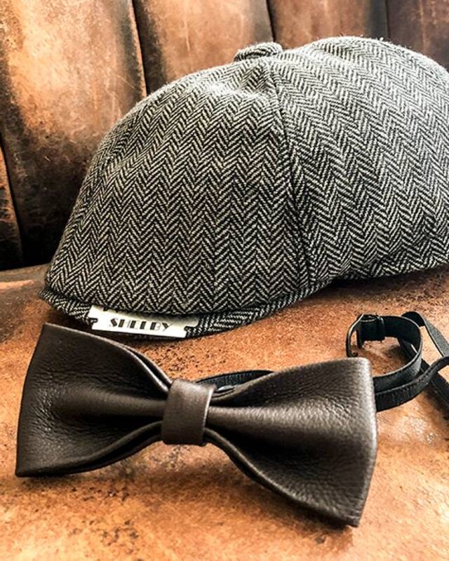 Leather bow tie  Arthur dark-brown