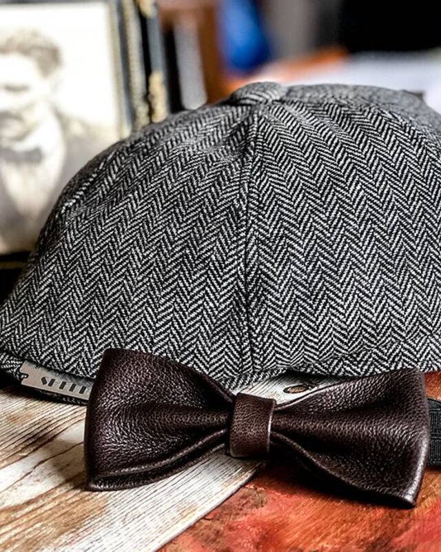 Nœud papillon en cuir Arthur marron foncé
