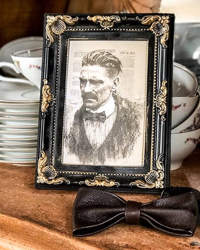 Leather bow tie  Arthur dark-brown