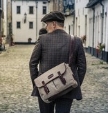 Finn - Tweed Messenger Bag - Brown