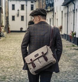 Finn - Sac de messager en tweed brun