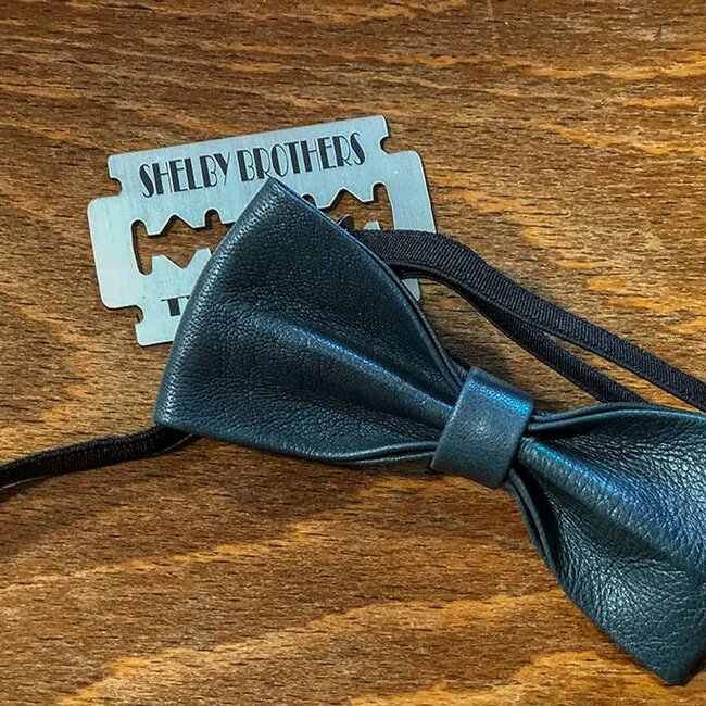 Nœud papillon en cuir Arthur gris