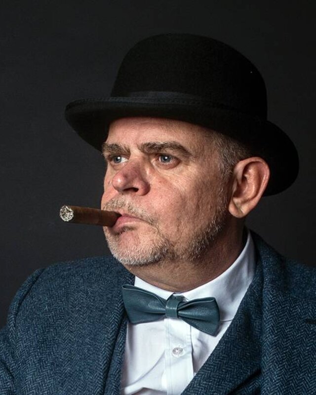 Leather bow tie Arthur grey