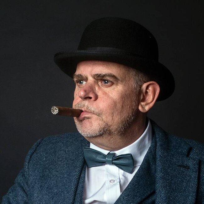 Leren Vlinderdas Arthur grijs