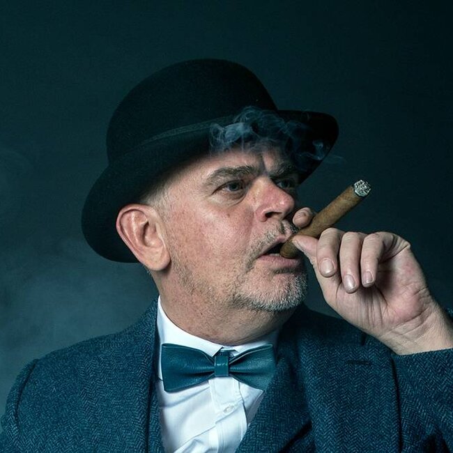 Leren Vlinderdas Arthur grijs
