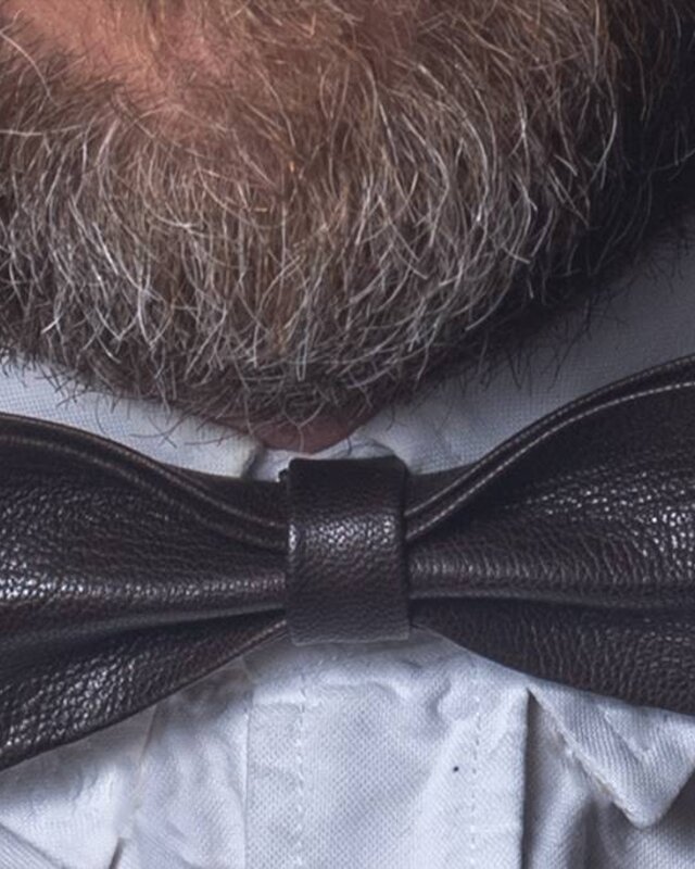 Leather bow tie  Arthur dark-brown
