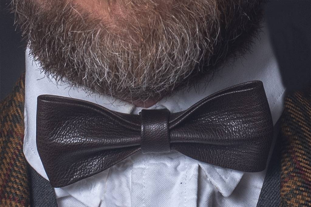 Leather bow tie  Arthur dark-brown