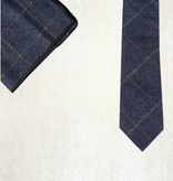 Ensemble de cravates en tweed marine Thomas