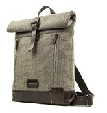 Aberama - Tweed Roll Top Backpack Brown/Dark Brown