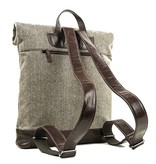 Aberama - Tweed Rolltop Rucksack Braun