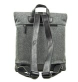 Jeramiah - Tweed Rolltop Rucksack - Grau/Schwarz