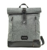 Jeramiah - Tweed Rolltop Rucksack - Grau/Schwarz