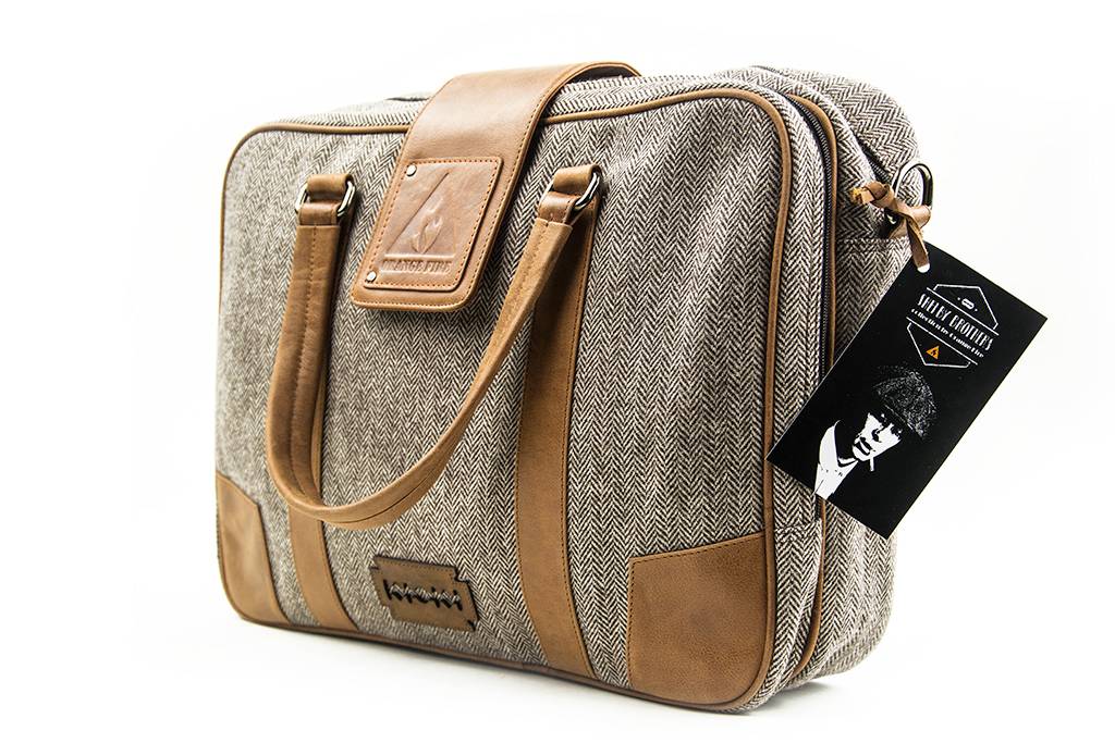 Arthur Tweed Laptop Bag Brown/Beige Shelby Brothers Shelby