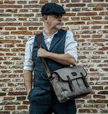 Finn - Sac de messager en tweed - Marron