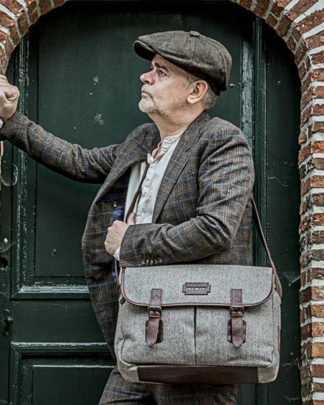 Finn - Bolsa de mensajero de tweed - Marrón