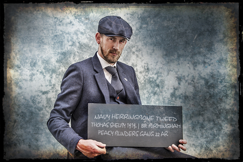 Costume sur mesure pour homme | costume 3 pièces | bleu marine à chevrons | thomas shelby | peaky blinders