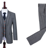 Traje de tweed de 3 piezas Clásico Gris en Espiga