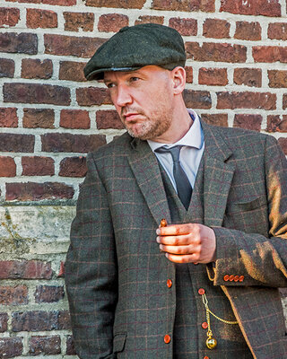 Tweed Anzug Grün Tattersall