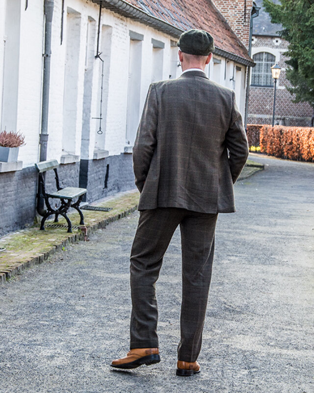 Traje sastre hombre | Traje 3 piezas | Tattersall verde oscuro | Aberama Gold | peaky blinders
