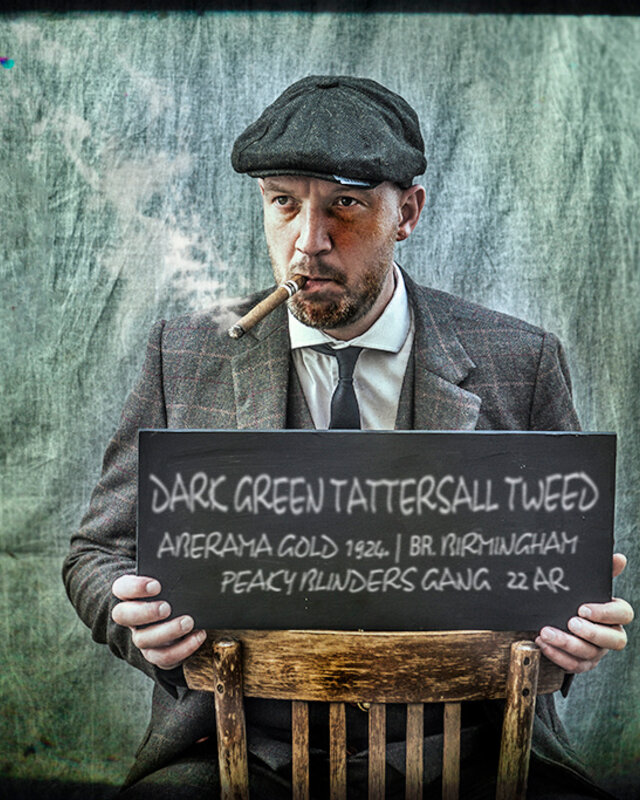 Costume sur mesure pour homme | costume 3 pièces | vert foncé Tattersall | Aberama Gold | peaky blinders