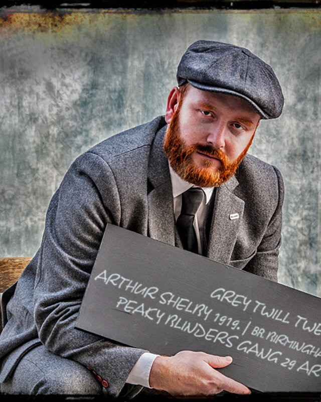 Maatpak voor heren | 3-delig pak | grijs twill | Arthur Shelby | peaky blinders