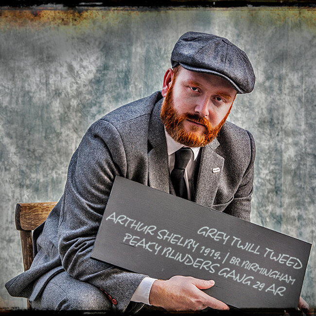 Maatpak voor heren | 3-delig pak | grijs twill | Arthur Shelby | peaky blinders