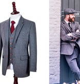 Men's tailored suit | 3-piece suit | grey twill | Arthur Shelby | peaky blinders