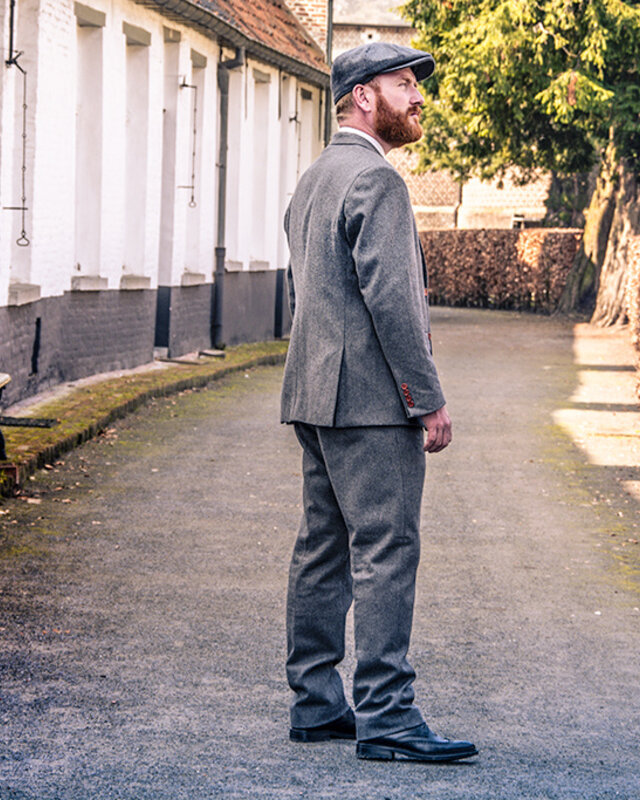 Herren-Maßanzug | 3-teiliger Anzug | grauer Twill | Arthur Shelby | peaky blinders