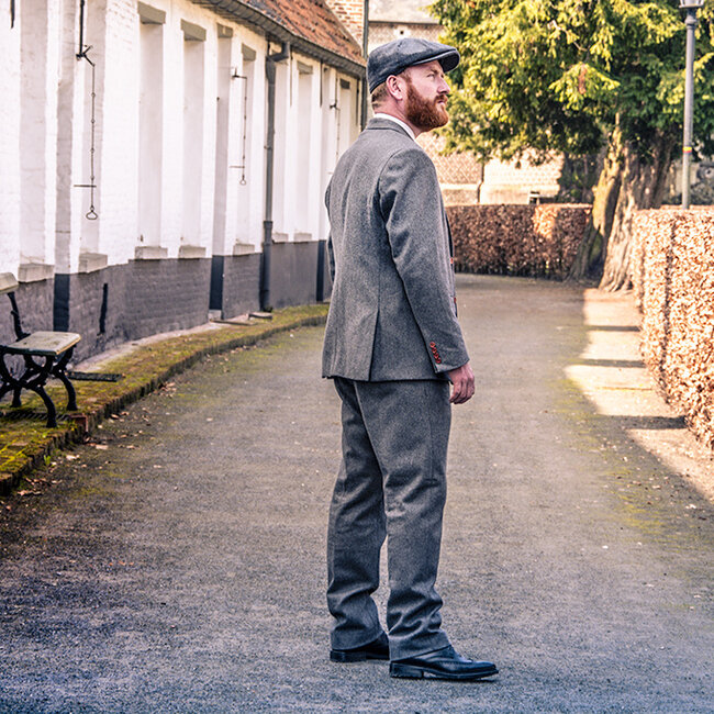 Men's tailored suit | 3-piece suit | grey twill | Arthur Shelby | peaky blinders