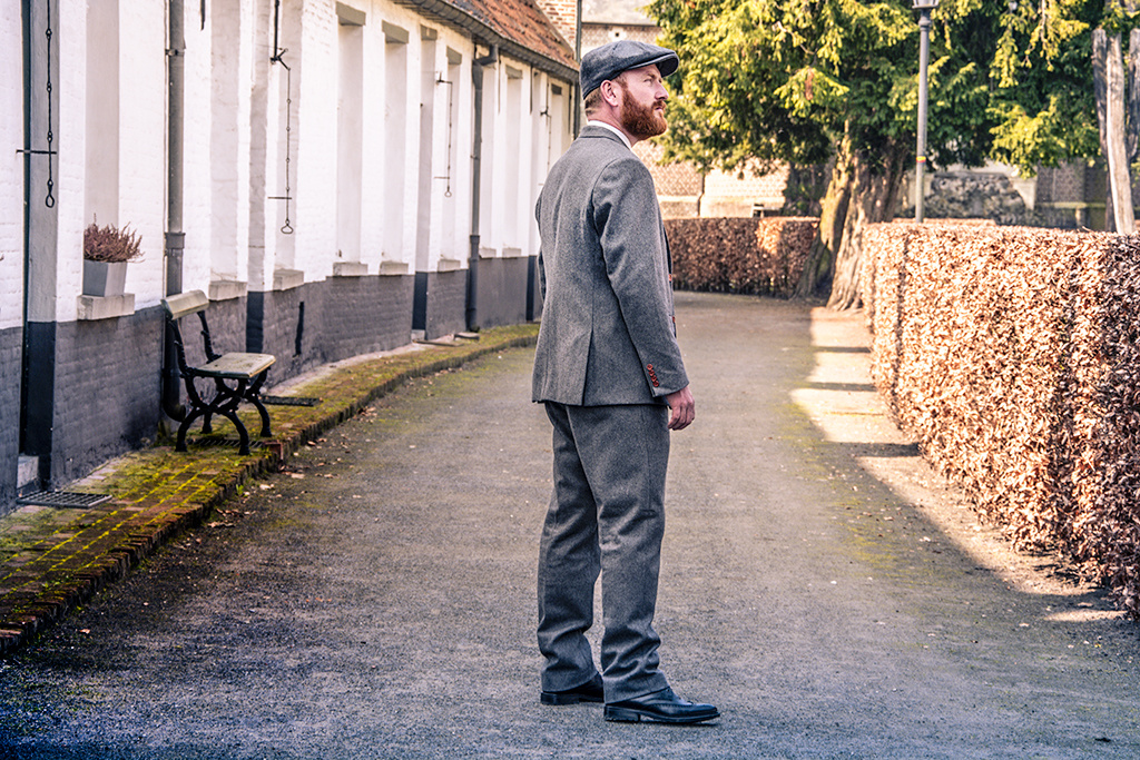 Traje sastre hombre | Traje 3 piezas | Sarga gris | Arthur Shelby | peaky blinders