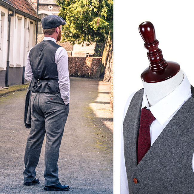 Maatpak voor heren | 3-delig pak | grijs twill | Arthur Shelby | peaky blinders