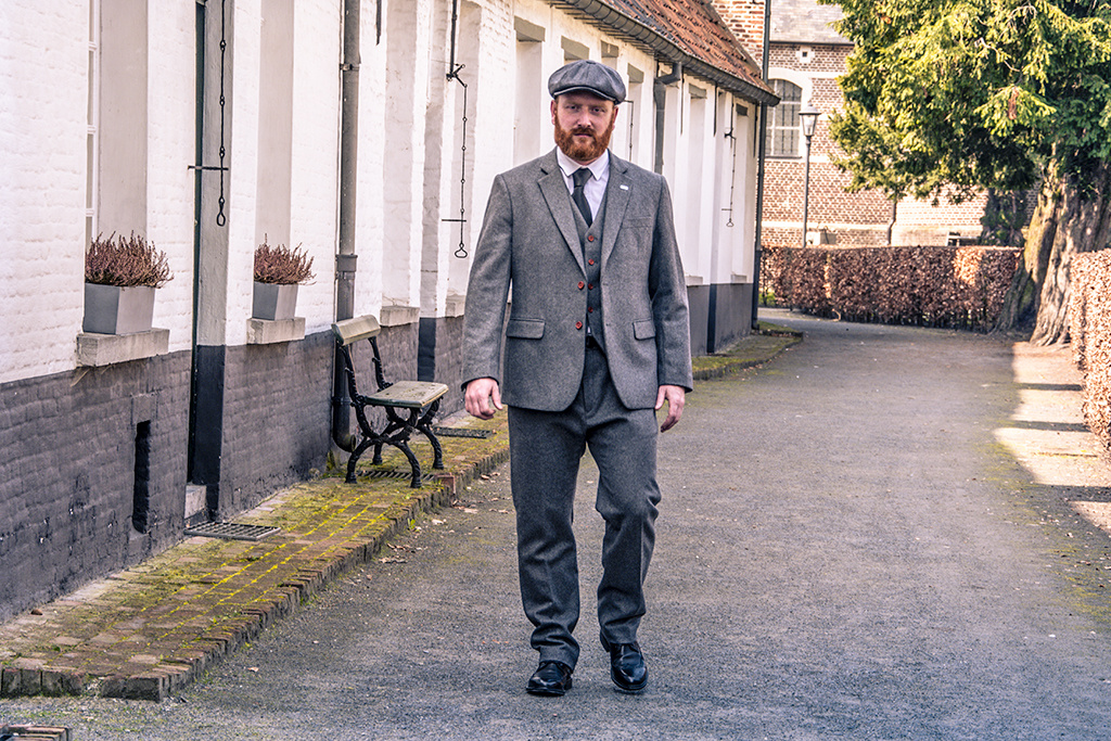 Traje sastre hombre | Traje 3 piezas | Sarga gris | Arthur Shelby | peaky blinders
