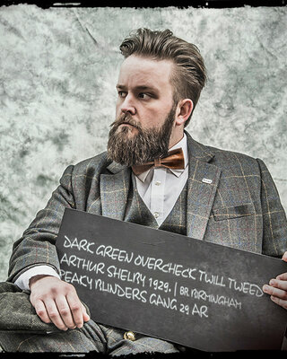 Tweed Anzug Grün Twill Überkaro